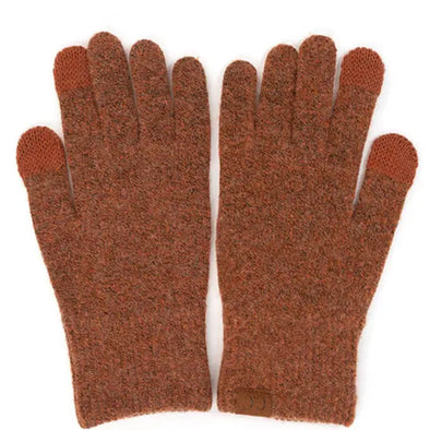 Touchscreen Recycled Yarn Gloves in Clay