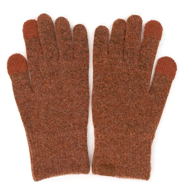 Touchscreen Recycled Yarn Gloves in Clay