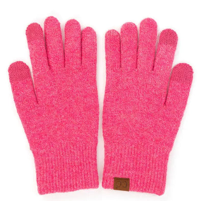 Touchscreen Recycled Yarn Gloves in Diva Pink