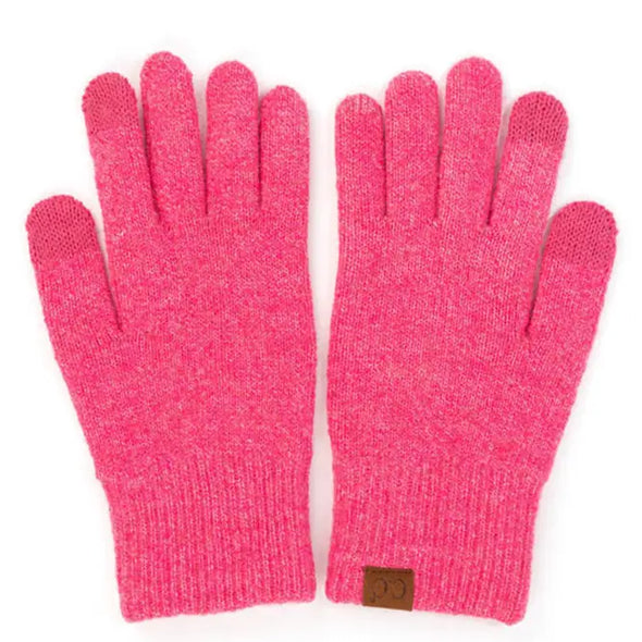 Touchscreen Recycled Yarn Gloves in Diva Pink
