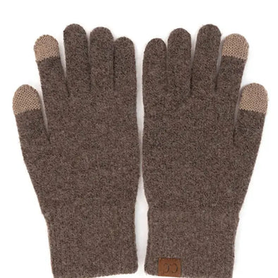 Touchscreen Recycled Yarn Gloves in Earth Brown