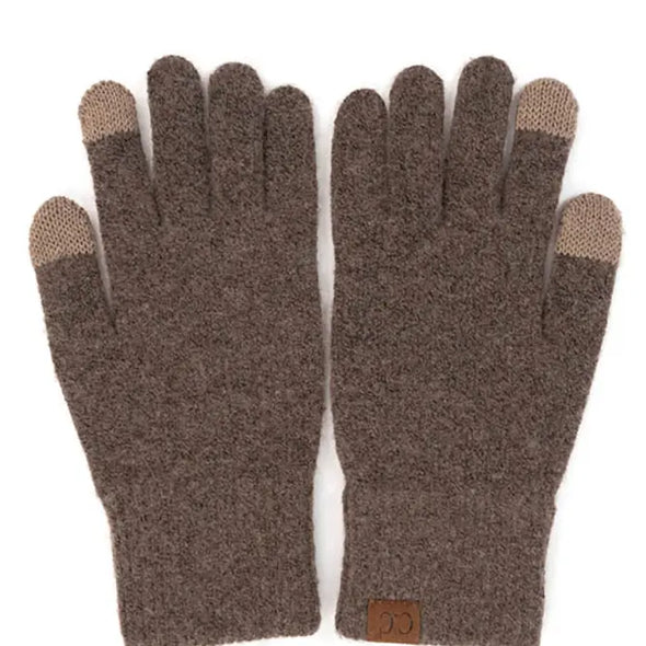 Touchscreen Recycled Yarn Gloves in Earth Brown
