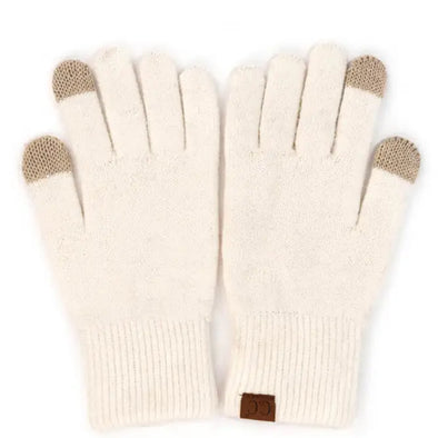 Touchscreen Recycled Yarn Gloves in Ivory