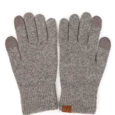 Touchscreen Recycled Yarn Gloves in Light Melange Grey