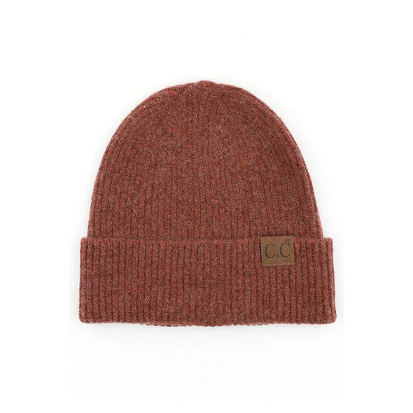 Recycled Yarn Beanie in Burnt Henna