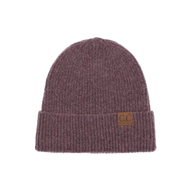 Recycled Yarn Beanie in Coco Berry