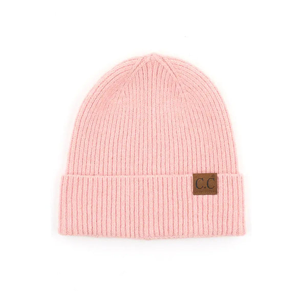 Recycled Yarn Beanie in Rose Tan