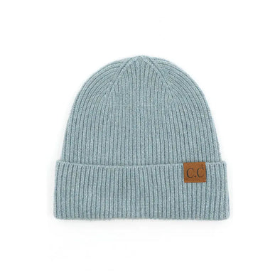 Recycled Yarn Beanie in Steel Blue