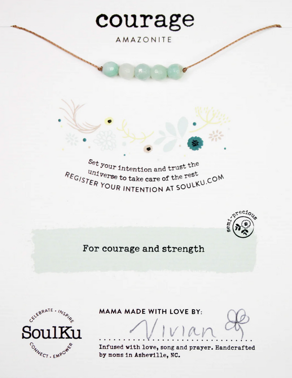 Amazonite Intention Necklace for Courage