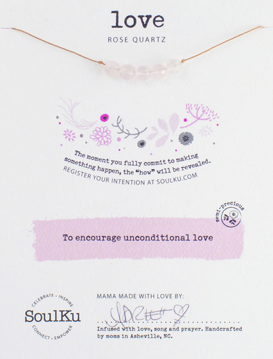 Rose Quartz Intention Necklace for Love