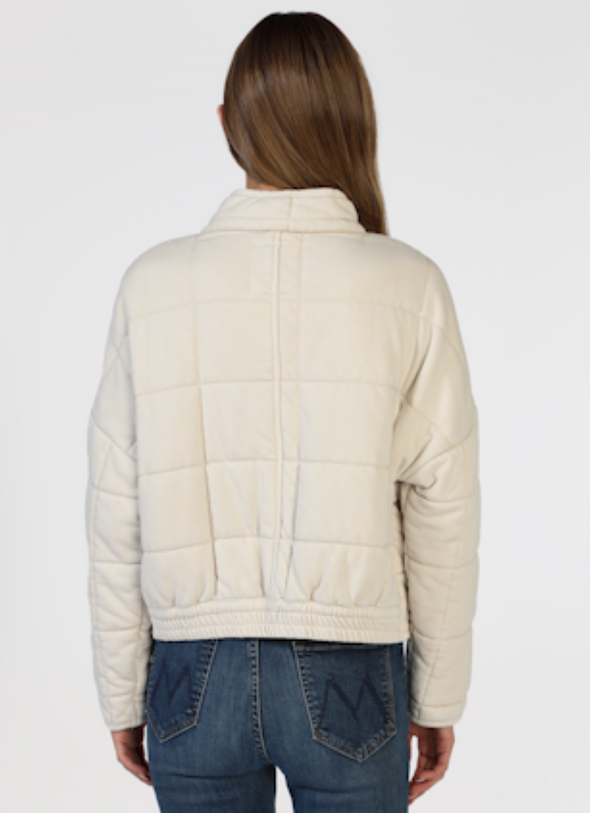 Quilted Zip Jacket in Ivory