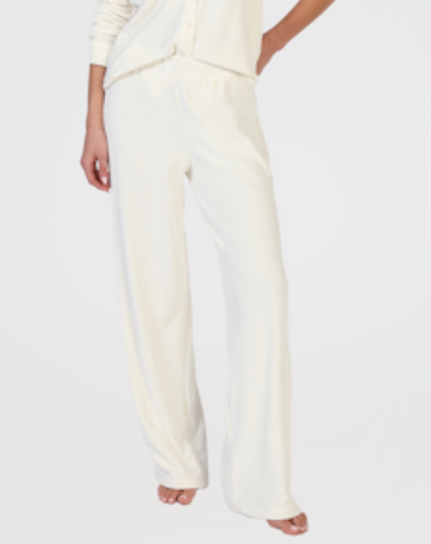 Ivory Elevated Rib Pants