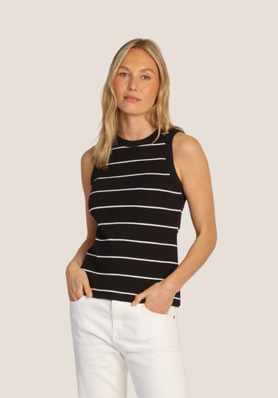 Jude Striped Tank in Black