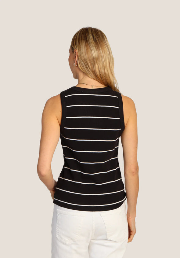 Jude Striped Tank in Black