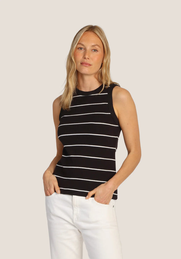 Jude Striped Tank in Black