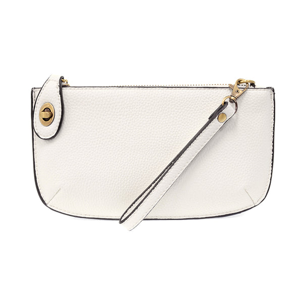 Mini Crossbody Wristlet Clutch in White