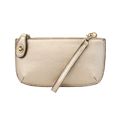 Mini Crossbody Wristlet Clutch in Metallic Pearl