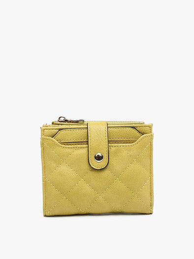 Melody Vegan Quilted Wallet in Lemon