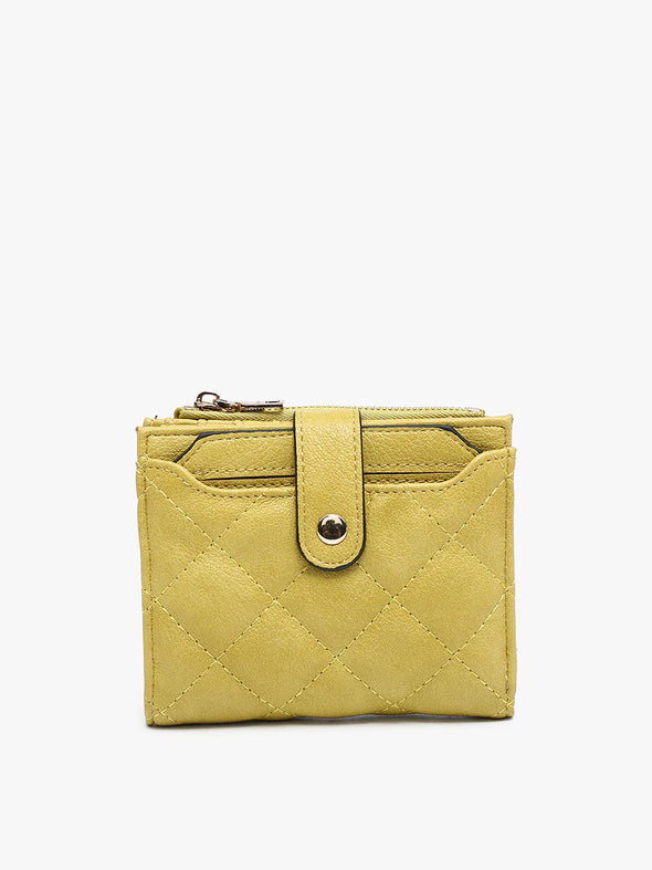 Melody Vegan Quilted Wallet in Lemon