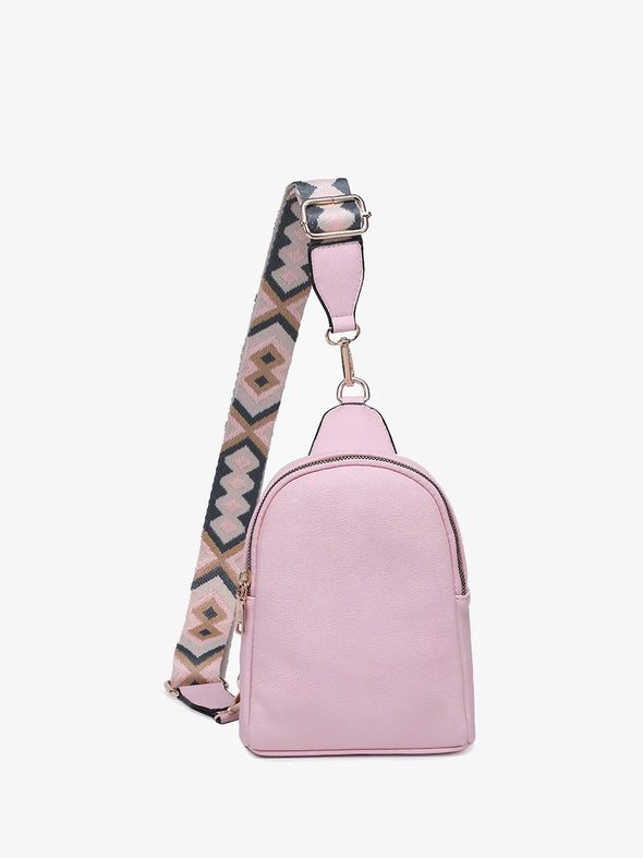 Ellen Vegan Guitar Strap Sling Bag in Ballet