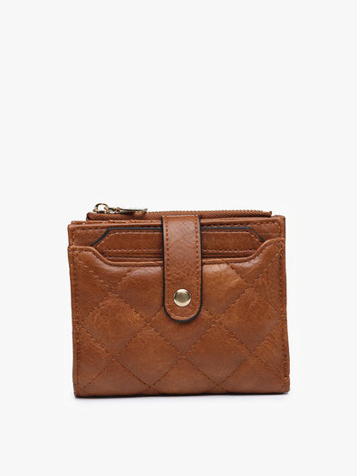 Melody Vegan Quilted Wallet in Brown