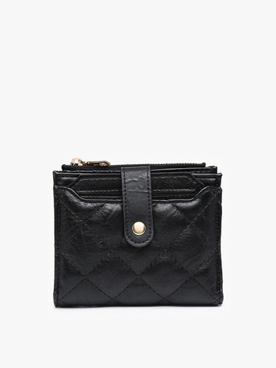 Melody Vegan Quilted Wallet in Black