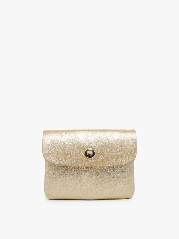 Ethel Vegan Mini Clutch Wallet in Gold