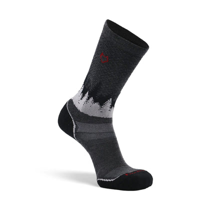 Men's Decorah Medium Weight Crew Hiking Sock in Charcoal/Red