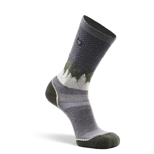 Men's Decorah Medium Weight Crew Hiking Sock in Grey/Black