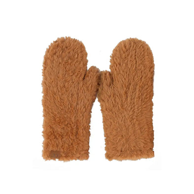 Faux Fur Mittens in CH Brown
