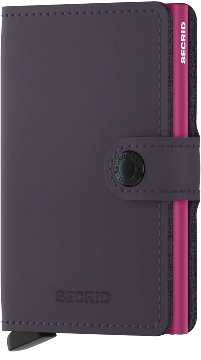 Miniwallet in Matte Dark Purple/Fuchsia