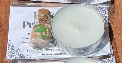 Pocket Sized Prosperity Spell Jar- Intention Candle