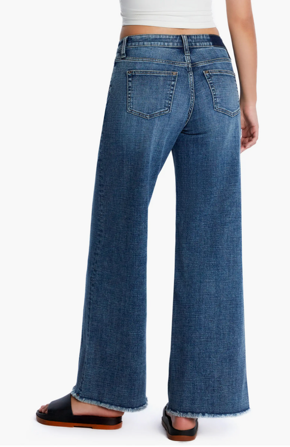 Mighty High Waist Wide Leg Jeans in Space Blue