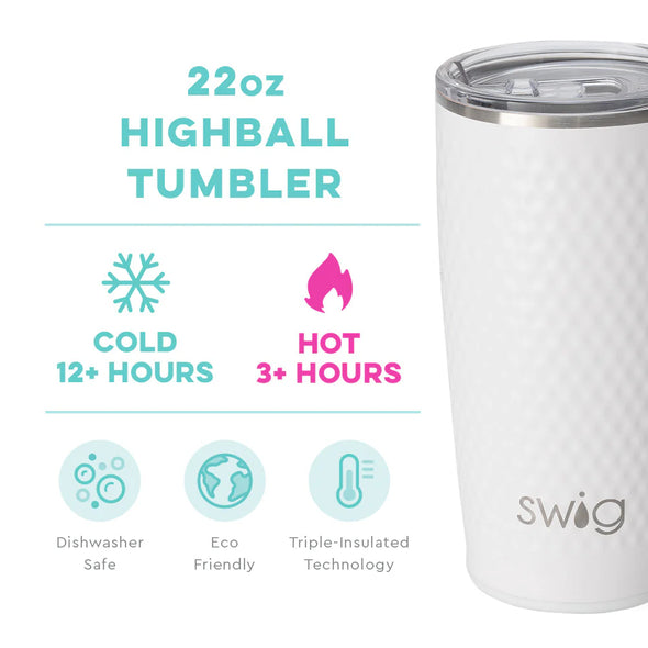 22oz Golfball White Tumble
