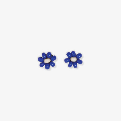 Tina Two Color Beaded Post Earrings Lapis