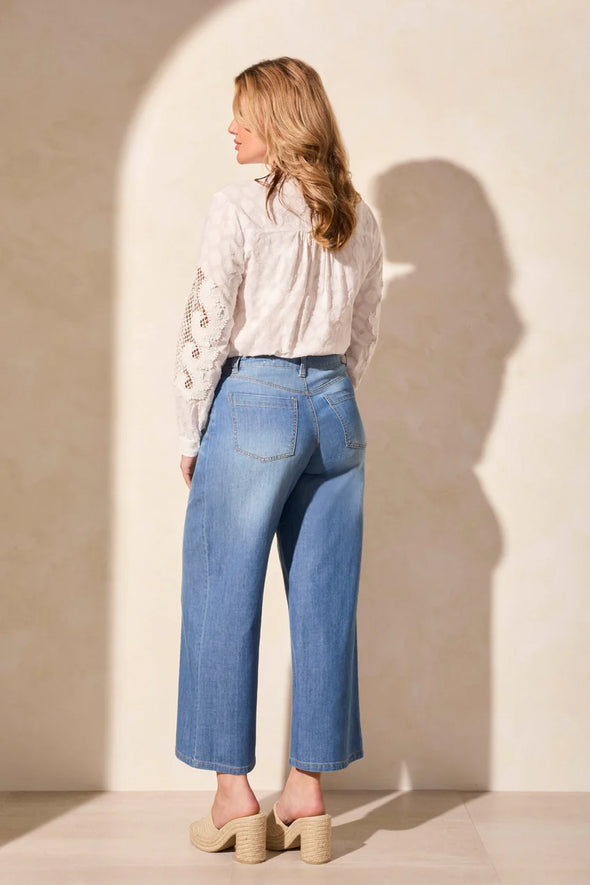 Audrey Wide Leg Jeans in Coastline