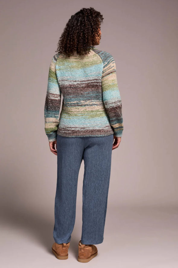 Boucle Mock Neck Sweater in Aquahaze