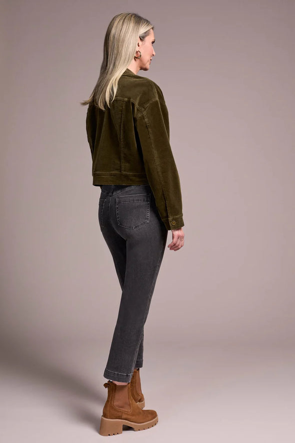 Button Front Corduroy Jacket in Ivy