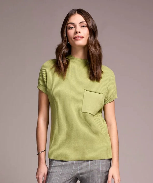 Short Sleeve Dolman Sweater in Wasabi