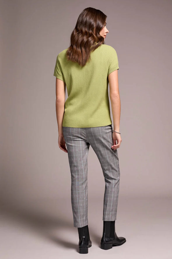 Short Sleeve Dolman Sweater in Wasabi