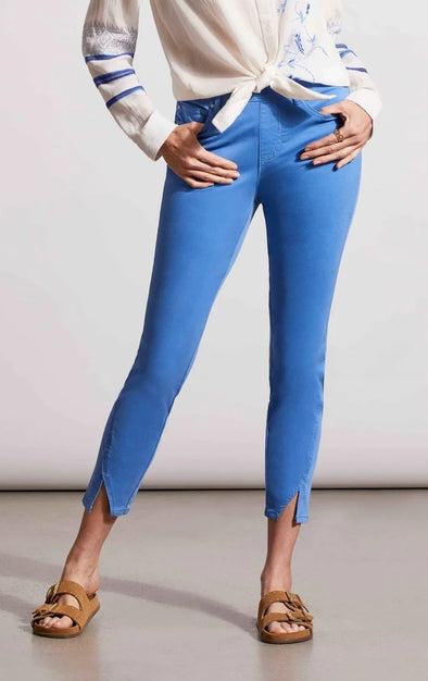 Ankle Pant with Front Slit in Bluestar