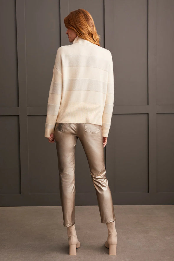 Moonstone Shiny Mock Neck Sweater