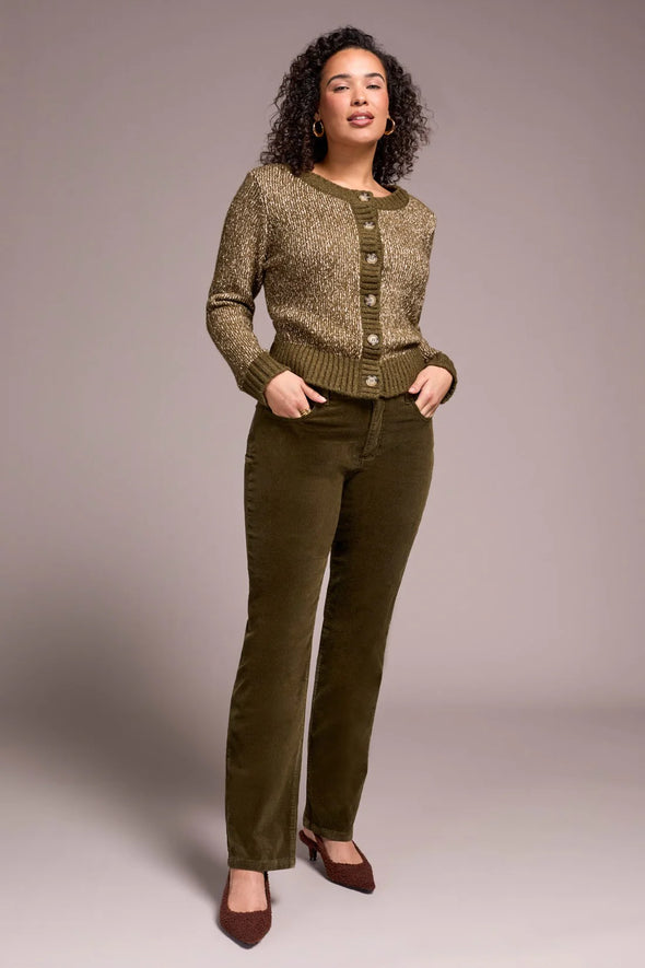 Straight Leg Corduroy Pants in Ivy