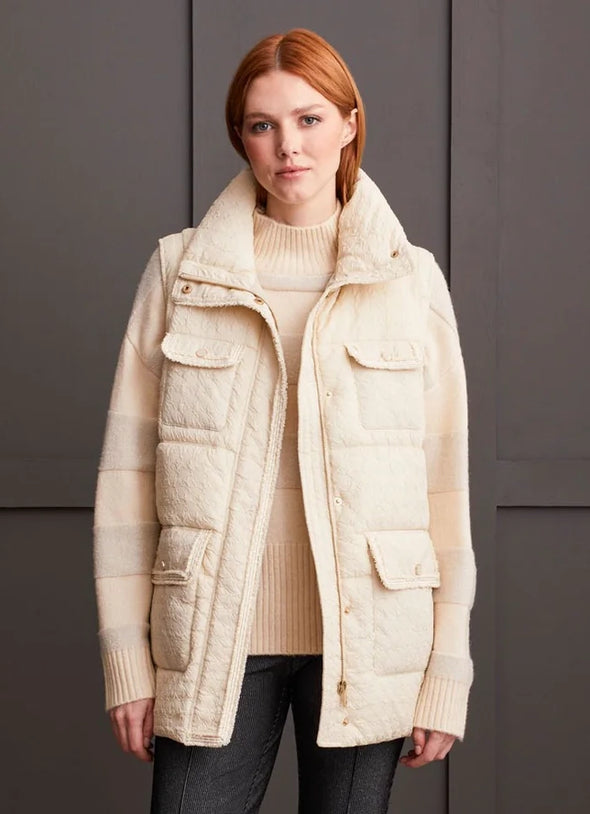 Moonstone Quilted Houndstooth Vest