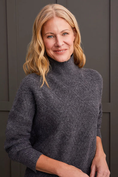 Charcoal Mock Neck Sweater