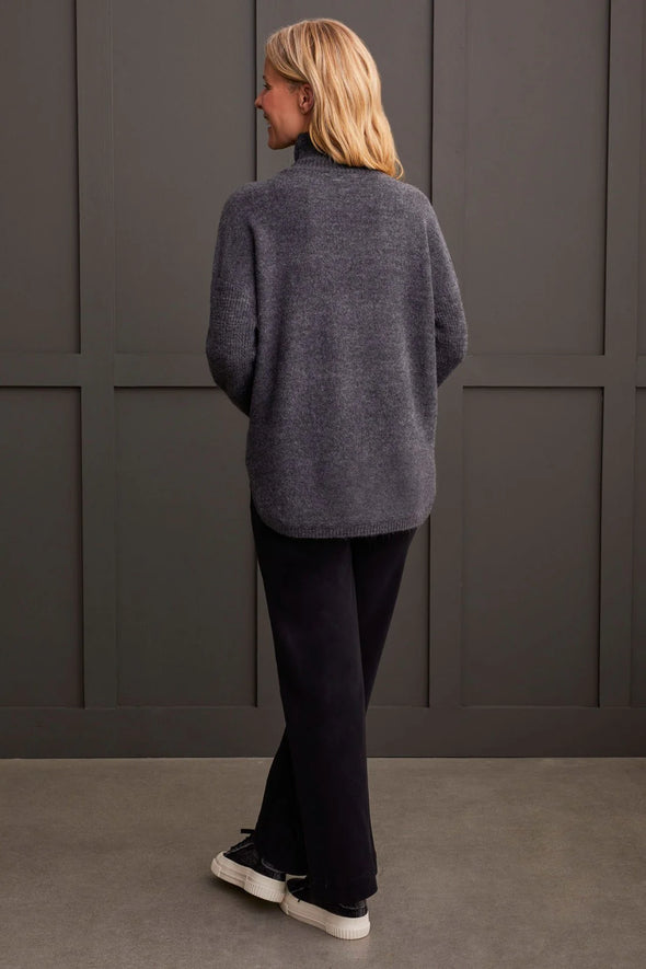 Charcoal Mock Neck Sweater