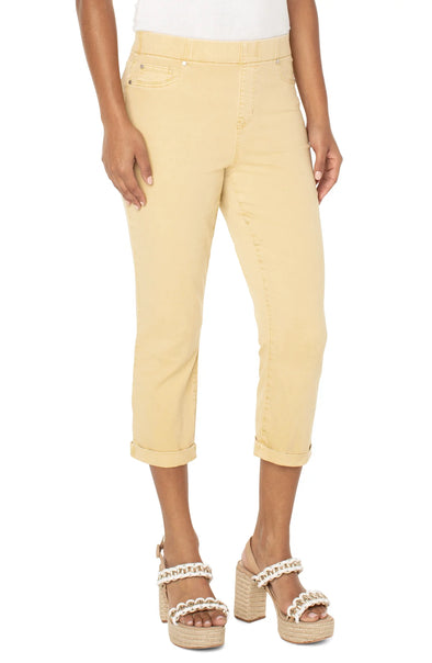 Chloe Crop Slim in Mustard Gold