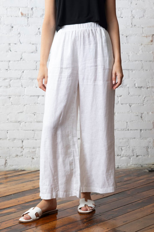 Linen Ankle Pants in White