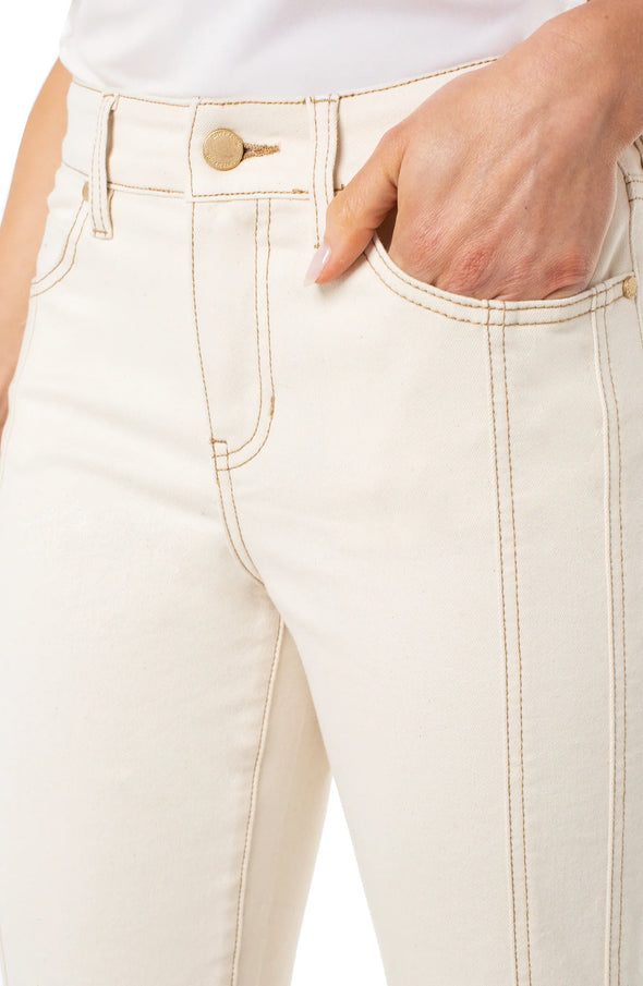 Kennedy Crop Straight Seamed Pants in Seaside Dunes