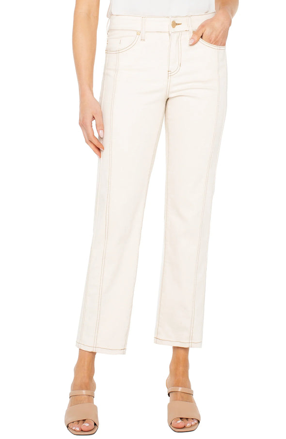 Kennedy Crop Straight Seamed Pants in Seaside Dunes